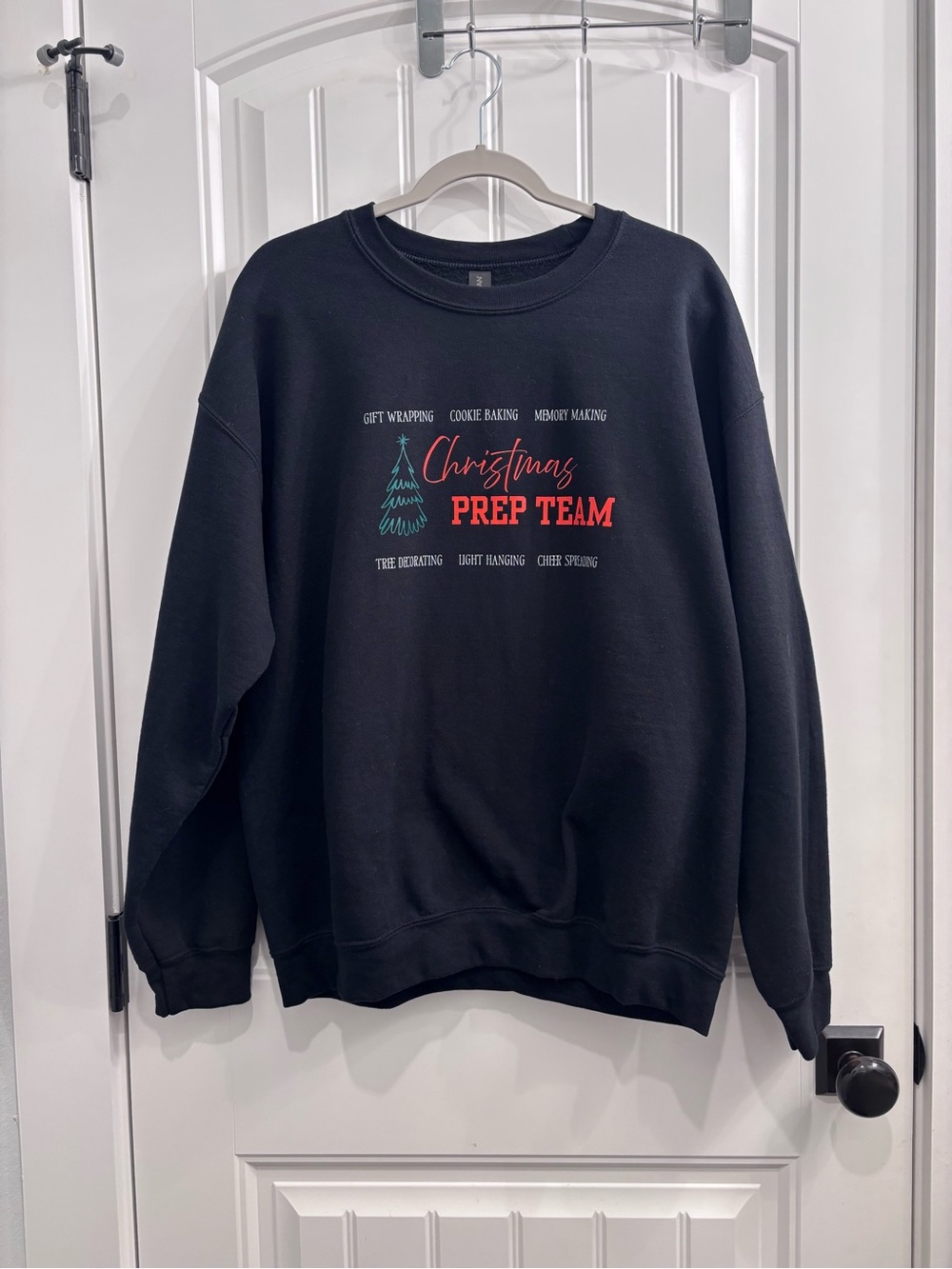 Black 'Christmas Prep Team' Crewneck Sweatshirt